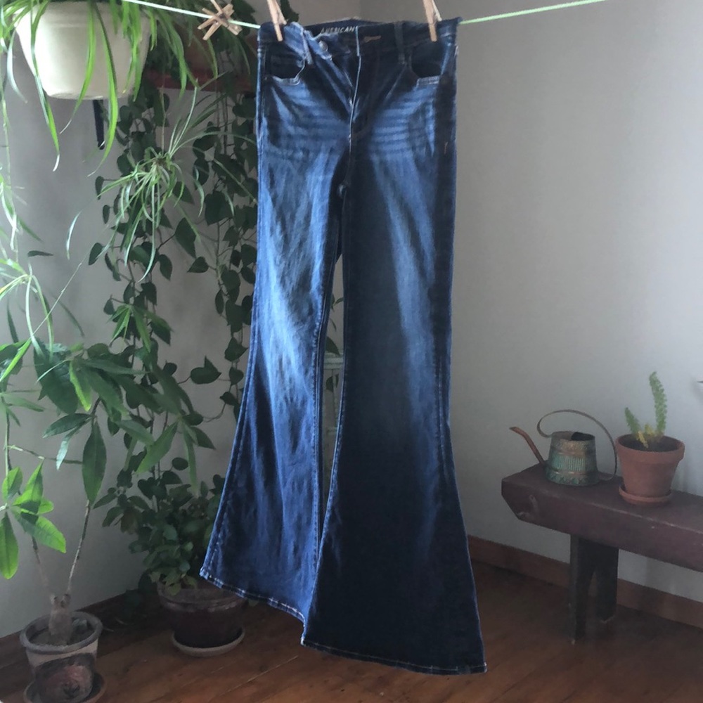 American Eagle boho festival flare jean